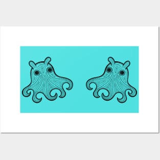 Flapjack Octopuses in Love - super cute octopi design - light colors Posters and Art